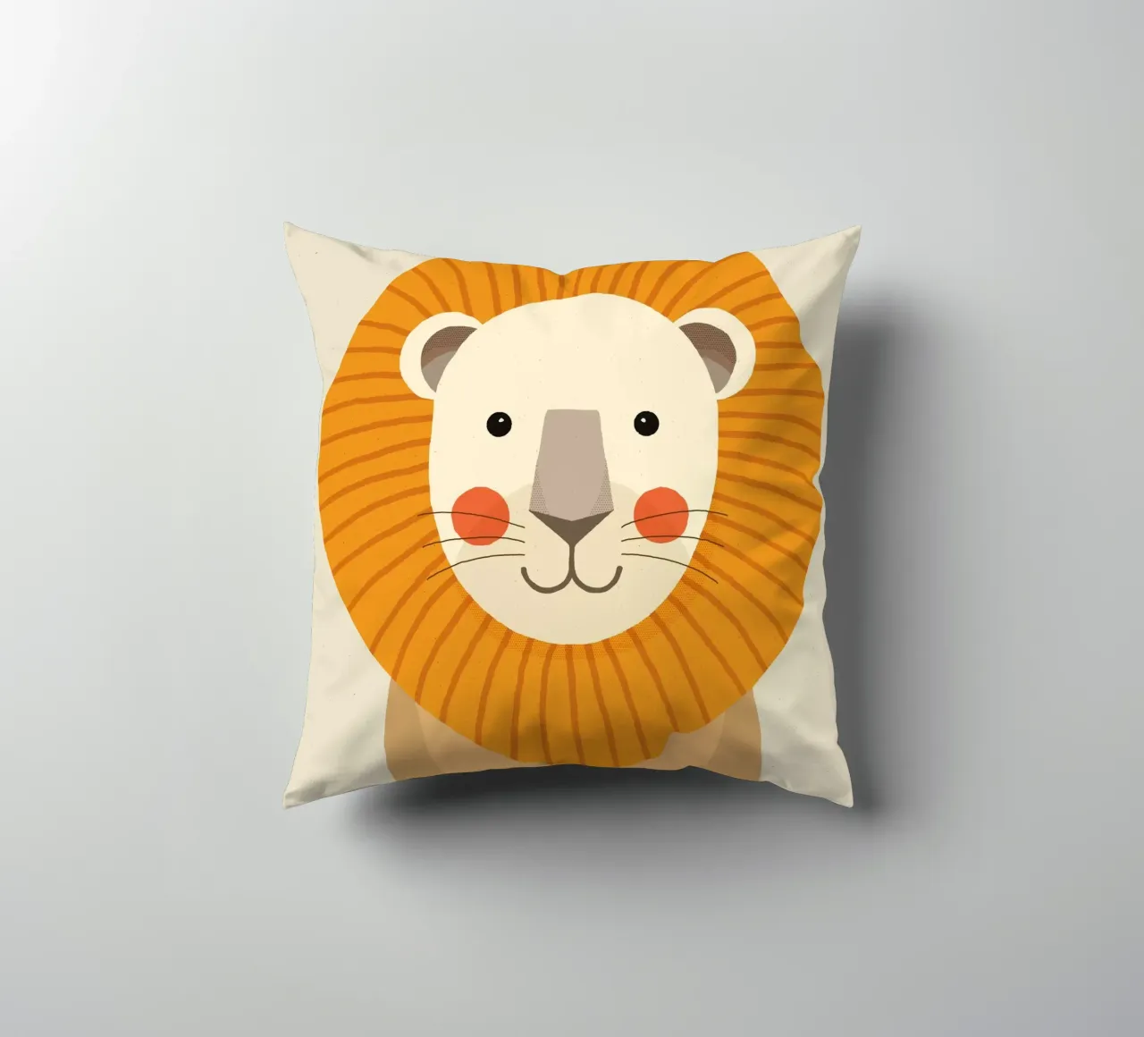 Leone, ritratto animale cuscino da The Printed Sparrow