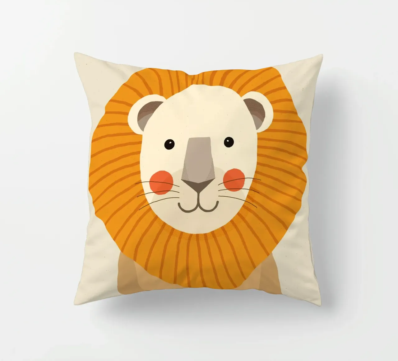 Leone, ritratto animale cuscino da The Printed Sparrow