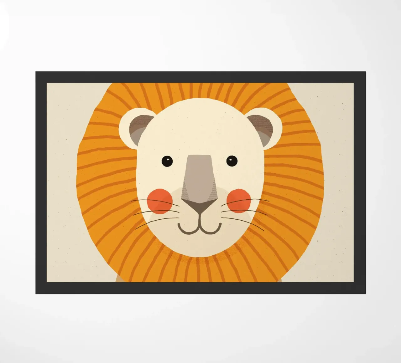 Leone, ritratto animale zerbino da The Printed Sparrow