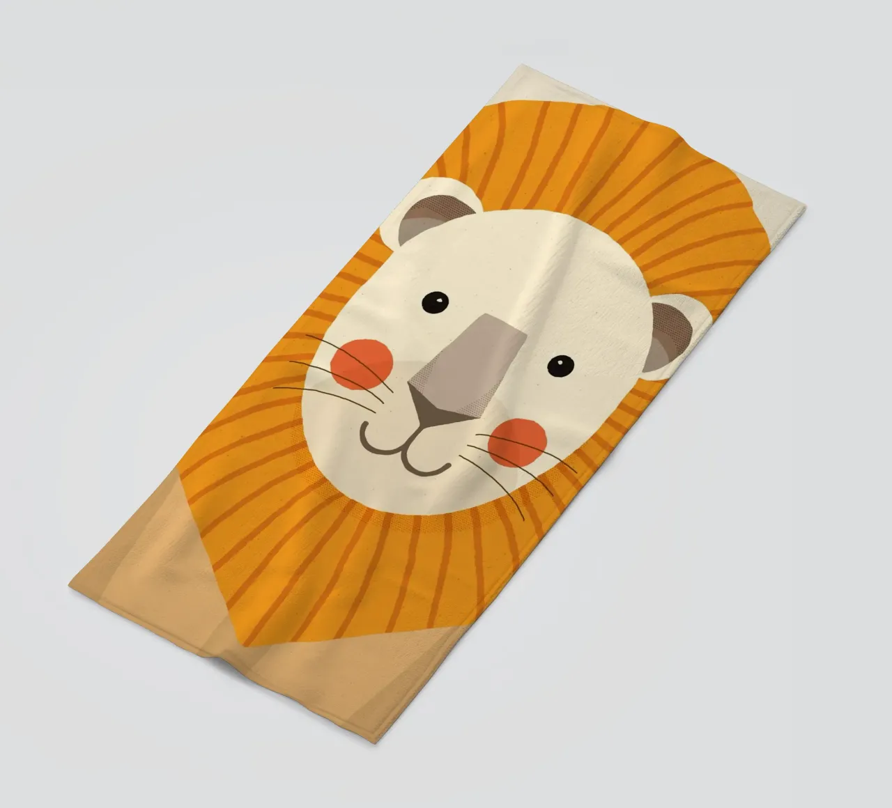 Leone, ritratto animale telo mare da The Printed Sparrow