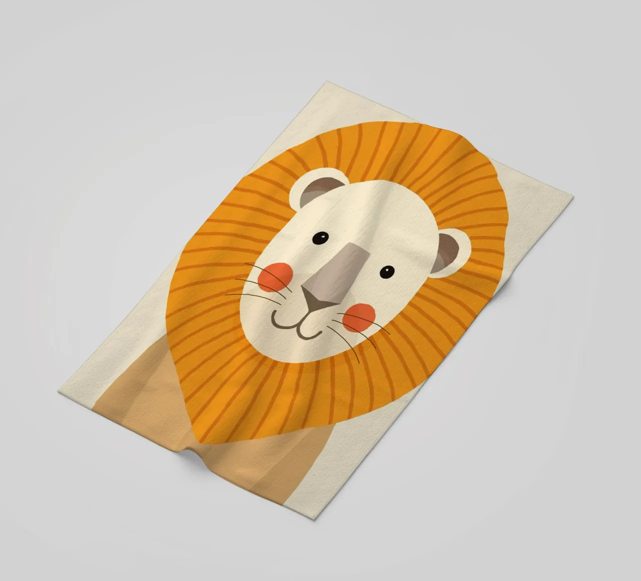 Leone, ritratto animale telo mare da The Printed Sparrow