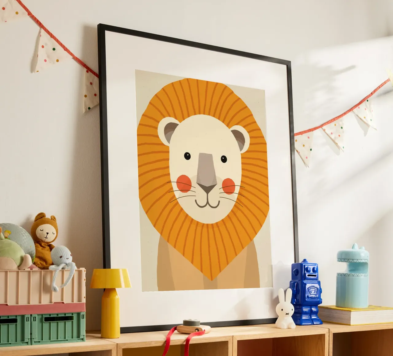 Leone, ritratto animale poster da The Printed Sparrow