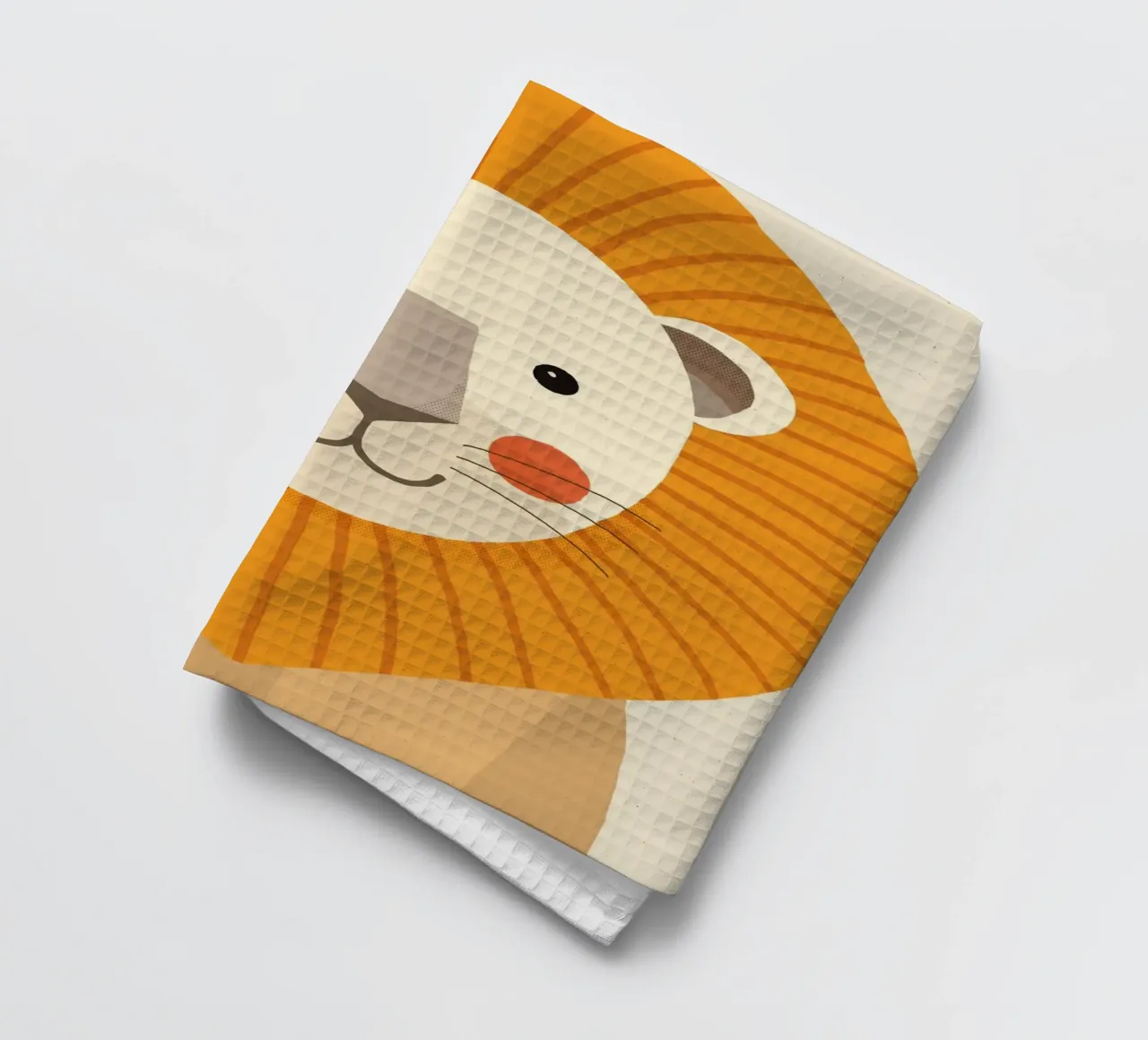 Lion, Animal Portrait tea towel by The Printed Sparrow
