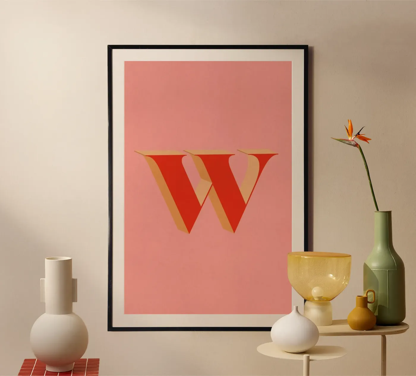 Red W poster by daylight design studio