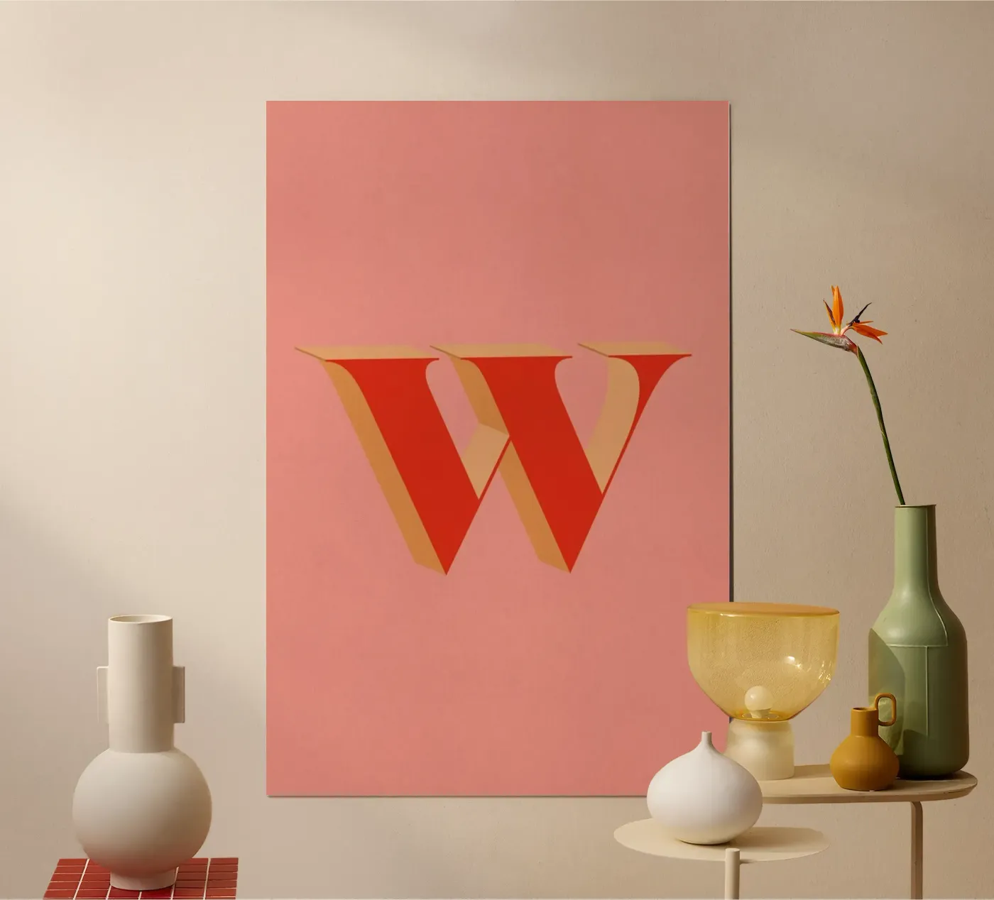 Red W poster by daylight design studio