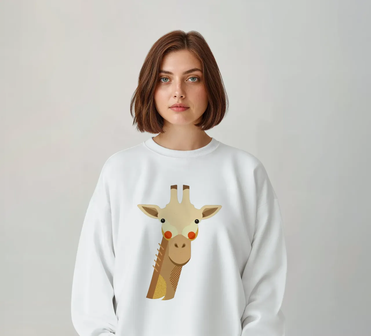 Giraffa, ritratto animale felpa da The Printed Sparrow