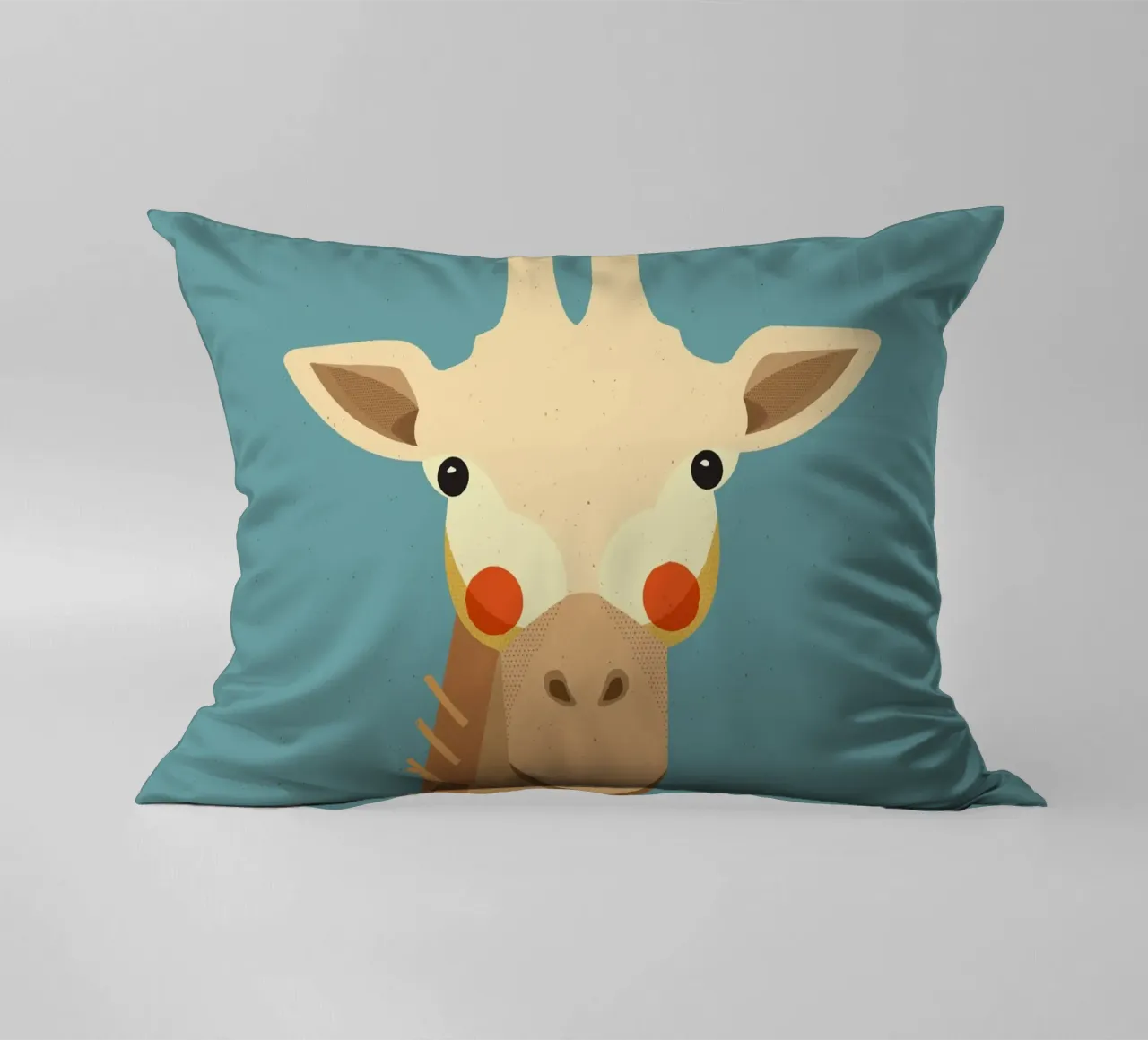 Giraffa, ritratto animale cuscino da The Printed Sparrow