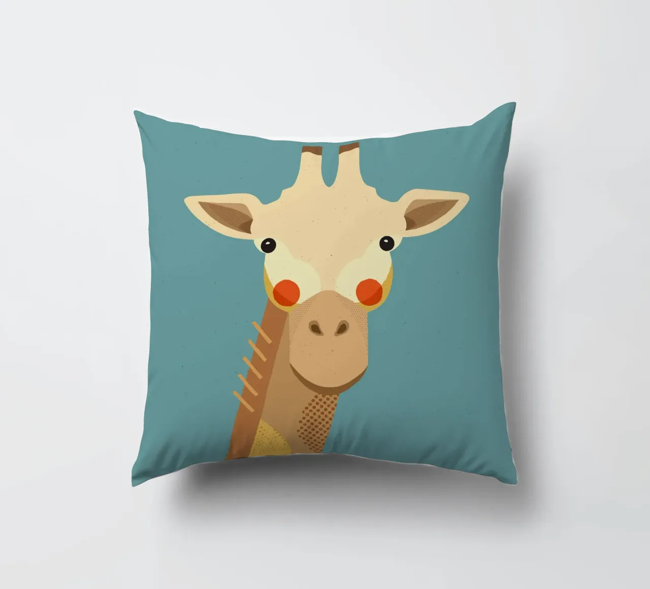 Giraffa, ritratto animale cuscino da The Printed Sparrow