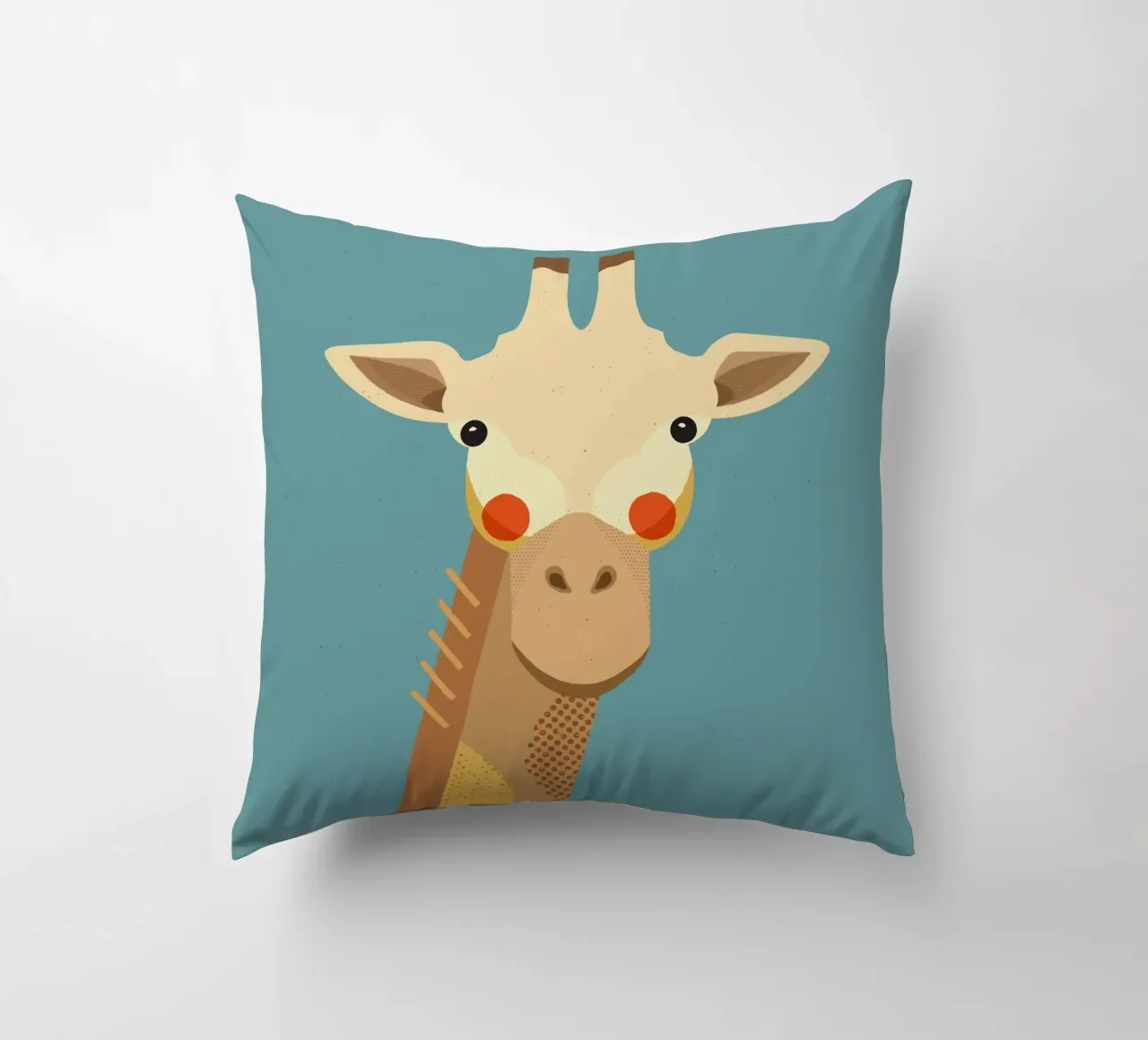 Giraffa, ritratto animale cuscino da The Printed Sparrow