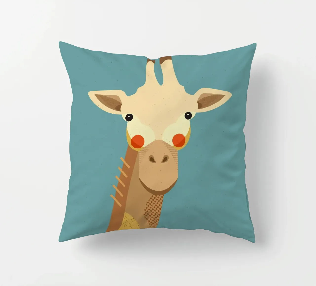 Giraffa, ritratto animale cuscino da The Printed Sparrow