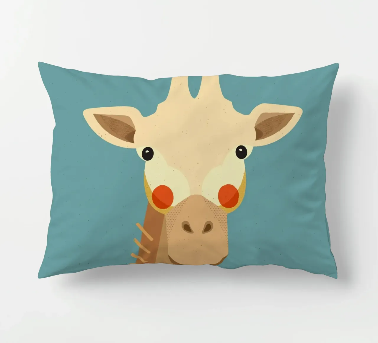 Giraffa, ritratto animale cuscino da The Printed Sparrow