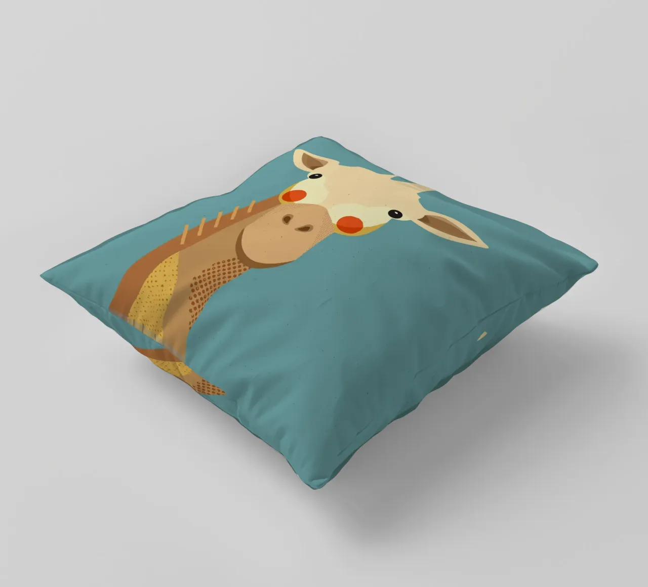 Giraffa, ritratto animale cuscino da The Printed Sparrow