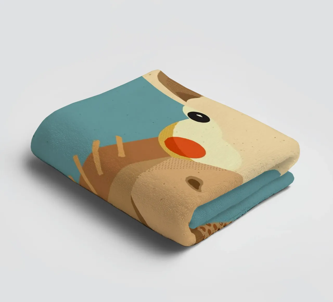 Giraffa, ritratto animale asciugamano da bagno da The Printed Sparrow
