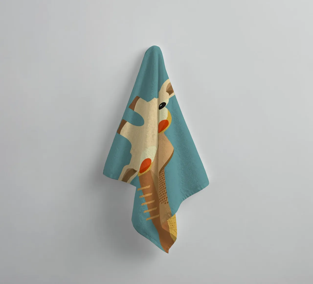 Giraffa, ritratto animale asciugamano da bagno da The Printed Sparrow
