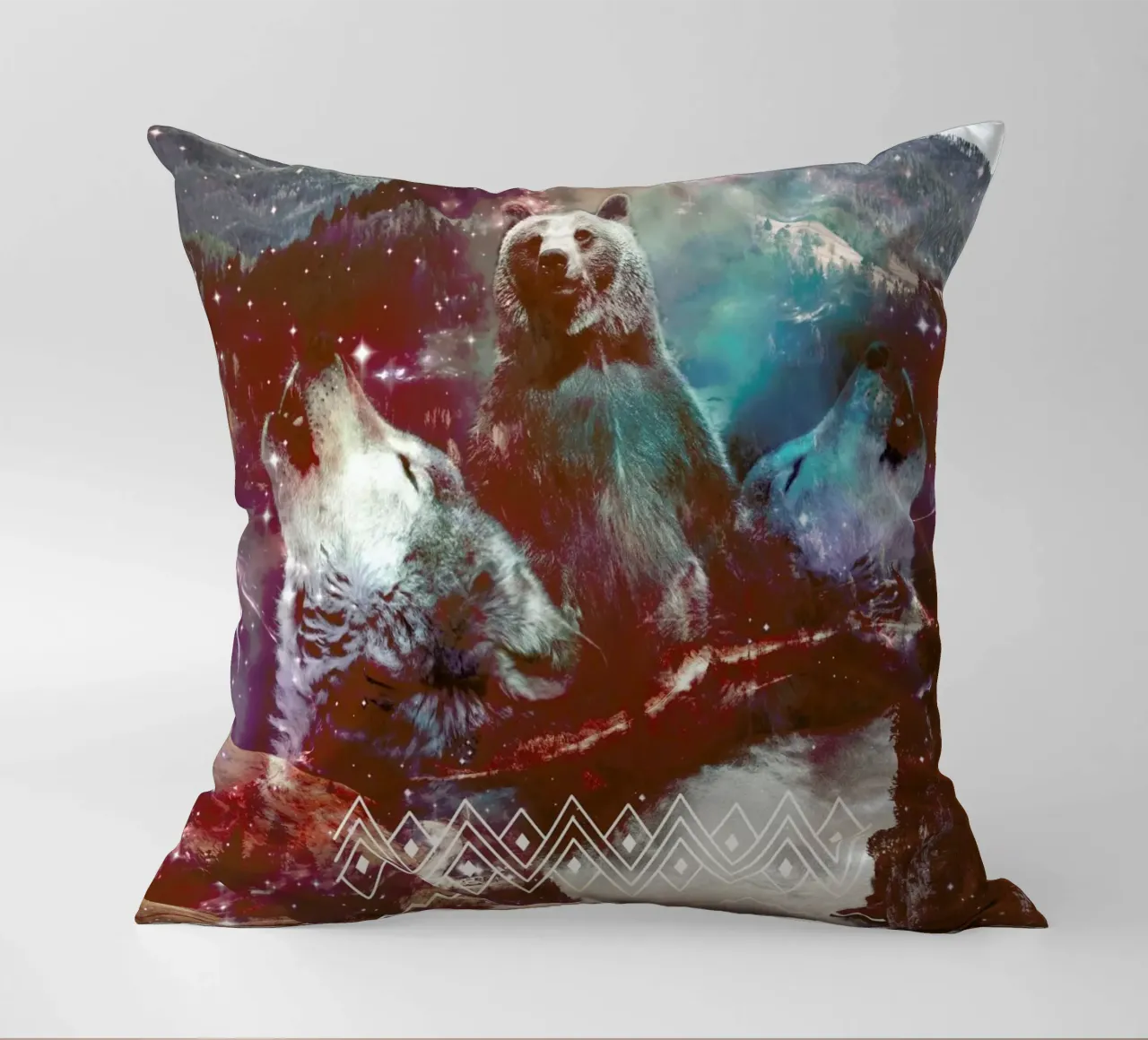 Bear in the Woods cuscino da Kris Tate