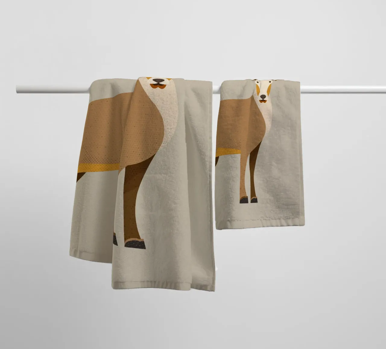 Whimsy Red Deer towel by The Printed Sparrow