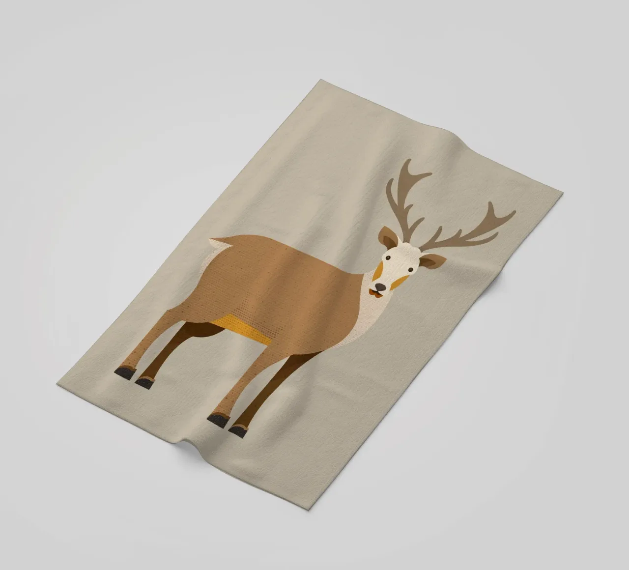 Whimsy Red Deer beach towel by The Printed Sparrow