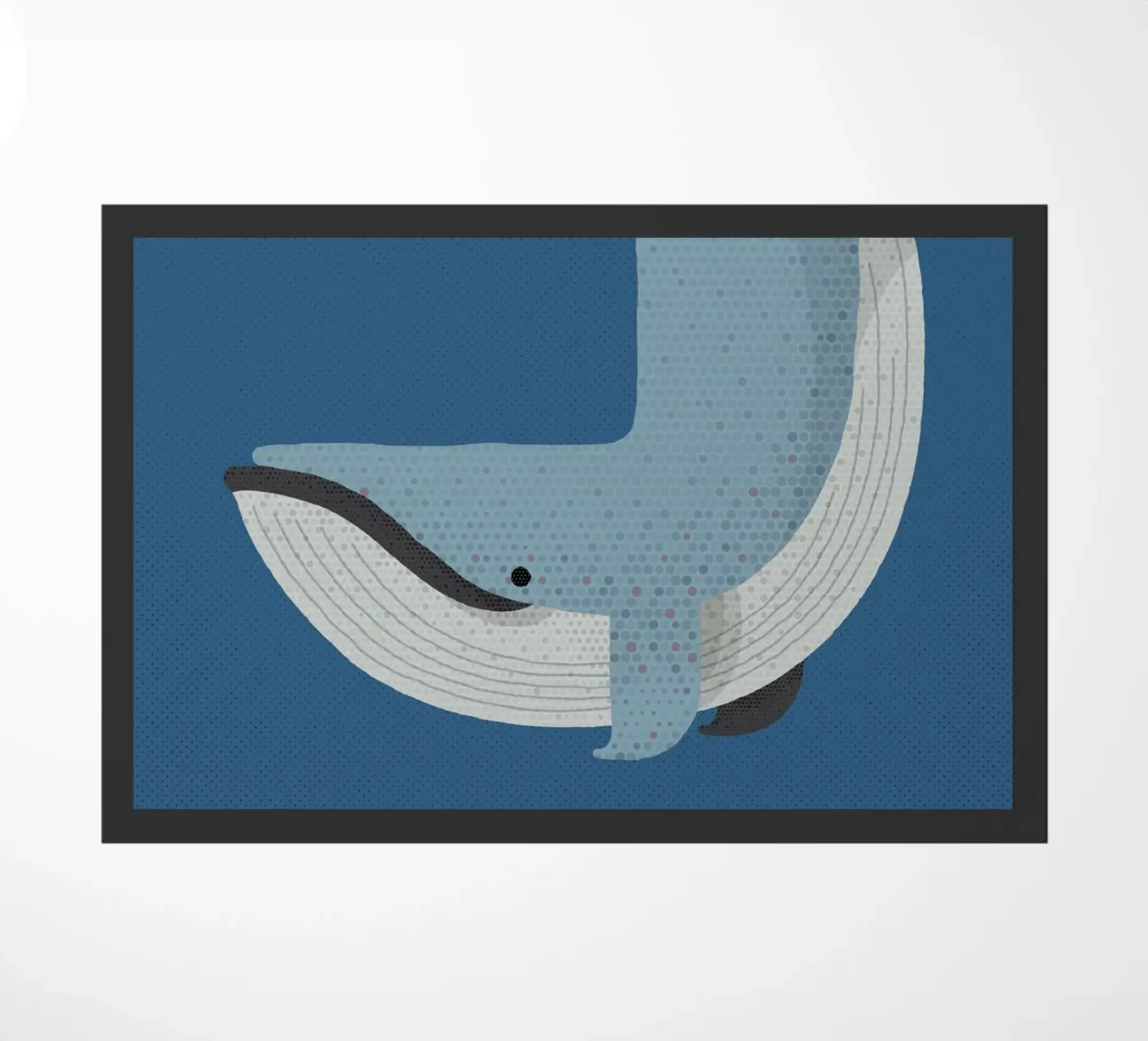 Whimsy Blauwal Fußmatte von The Printed Sparrow