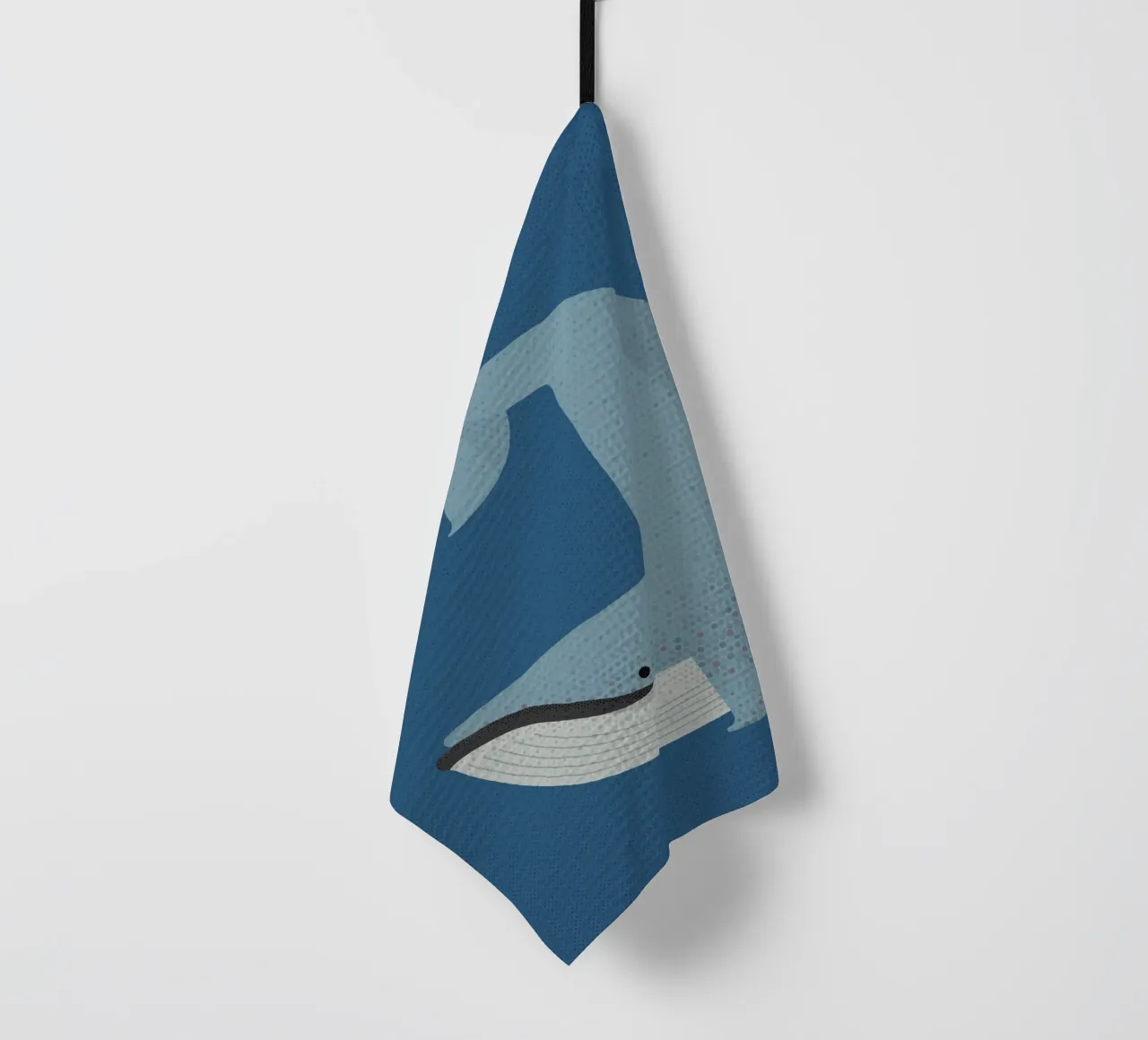Whimsy Blue Whale tea towel by The Printed Sparrow