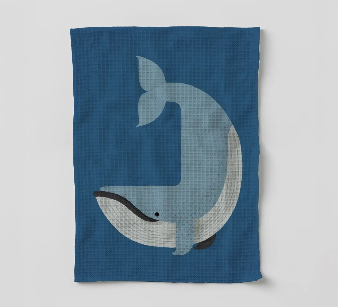 Whimsy Blue Whale tea towel by The Printed Sparrow