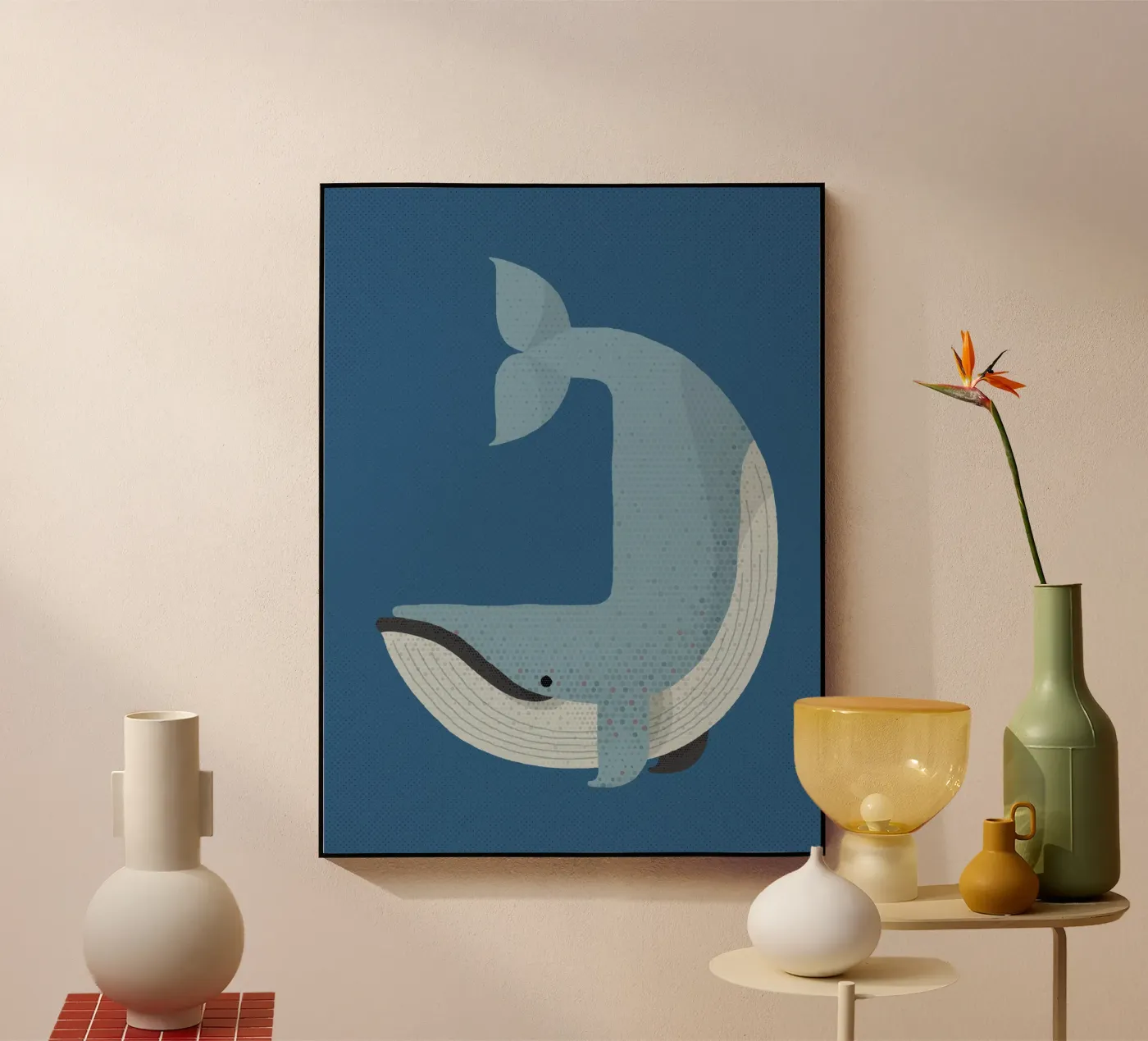 Whimsy Blue Whale acryl van The Printed Sparrow