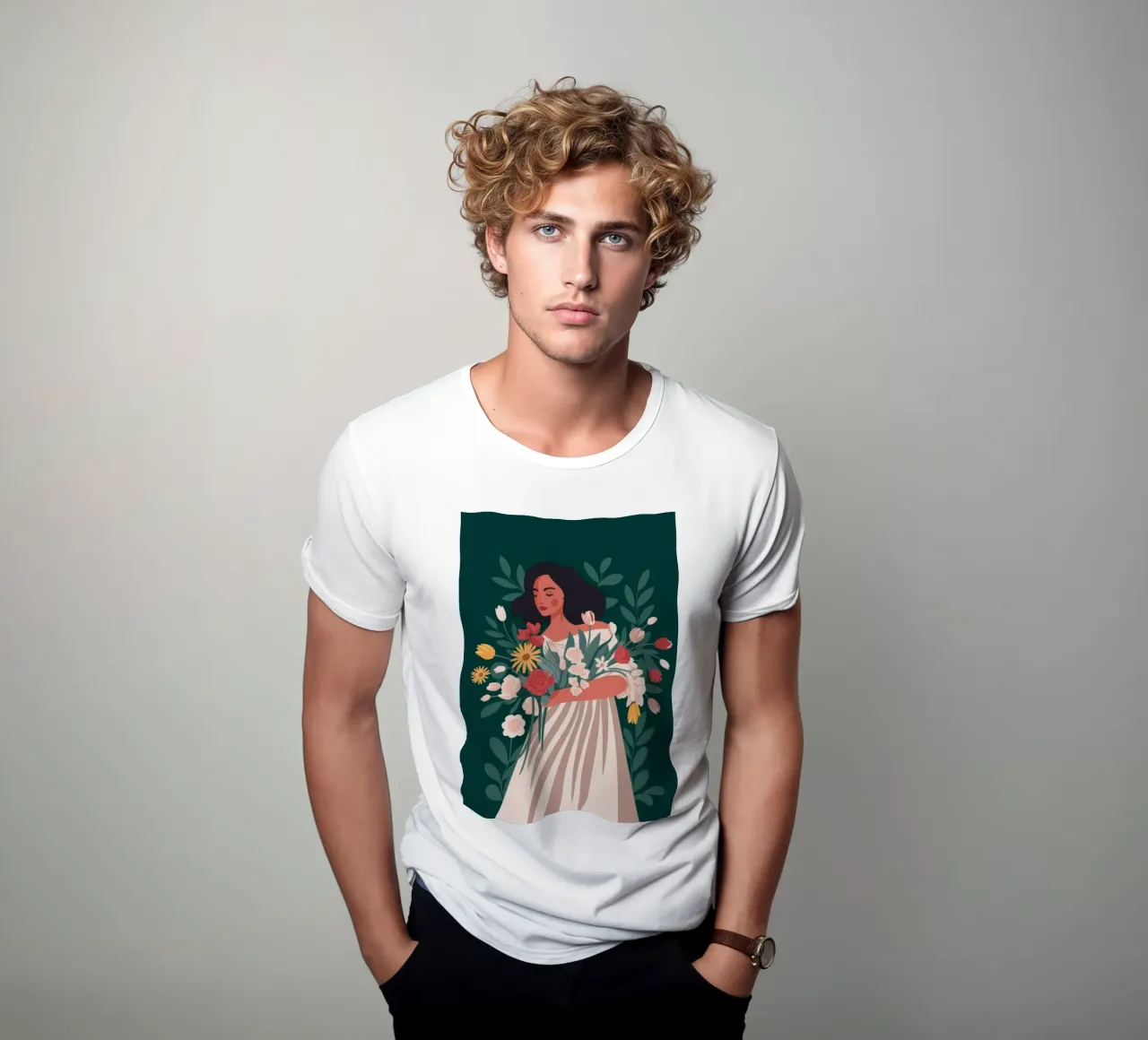 Floral Embrace Harmony t-shirt by Color Oblivion