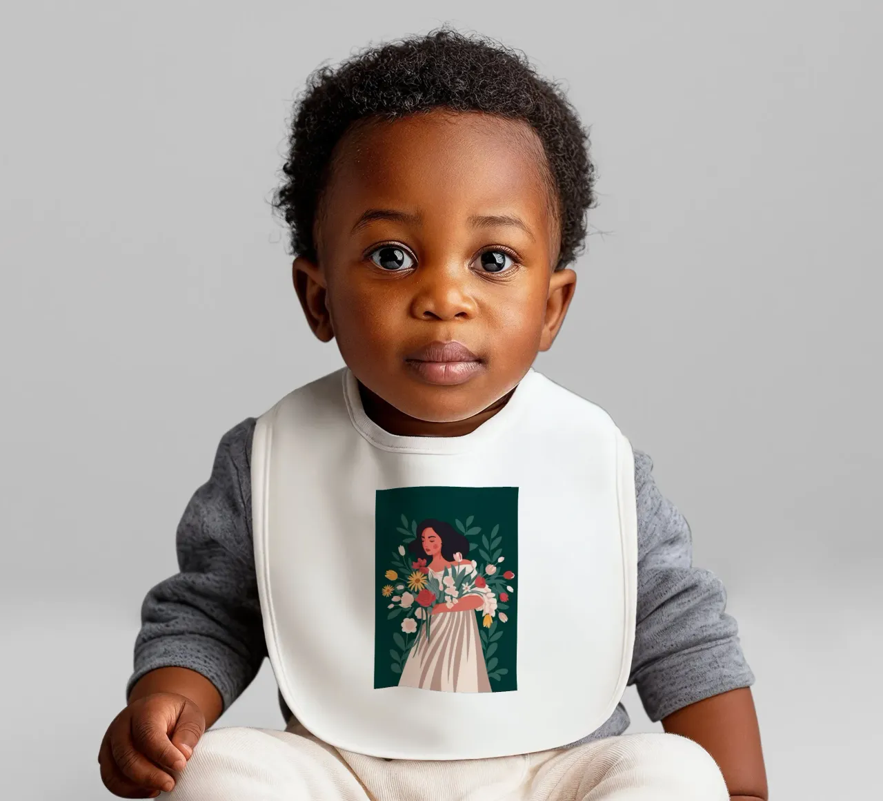 Floral Embrace Harmony baby bib by Color Oblivion