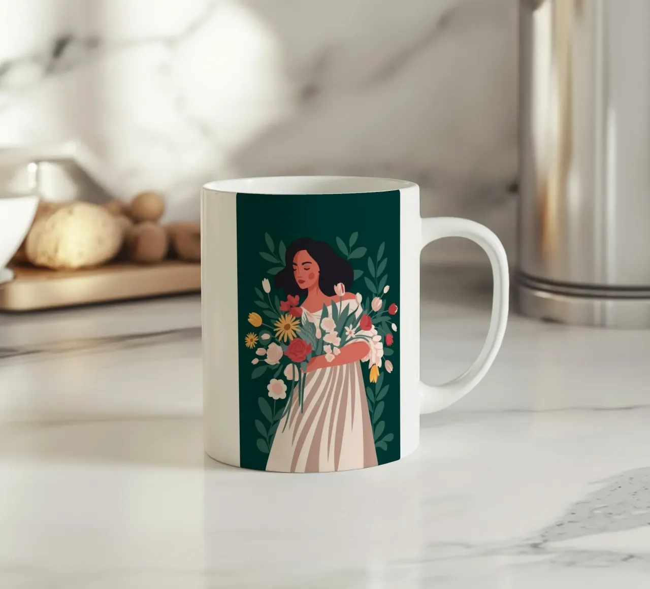 Floral Embrace Harmony ceramic mug by Color Oblivion