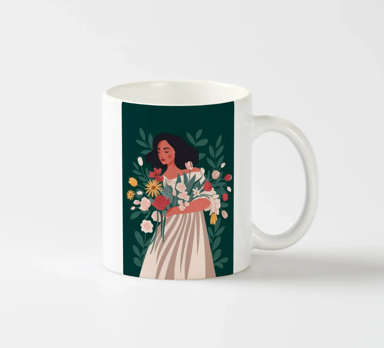 Floral Embrace Harmony ceramic mug by Color Oblivion