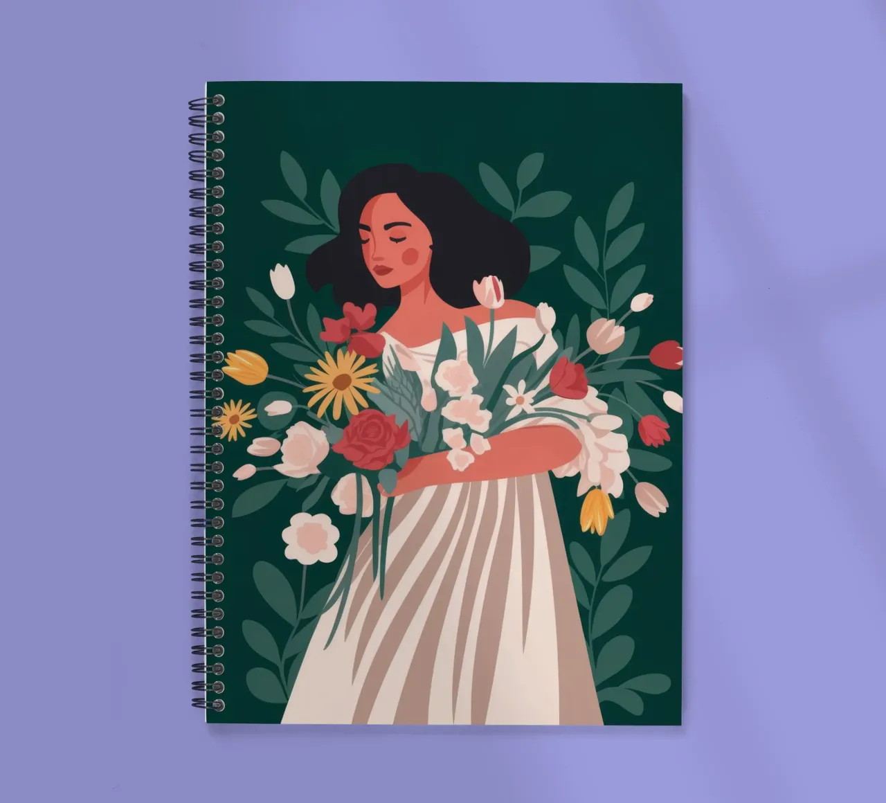 Floral Embrace Harmony spiral notebook by Color Oblivion