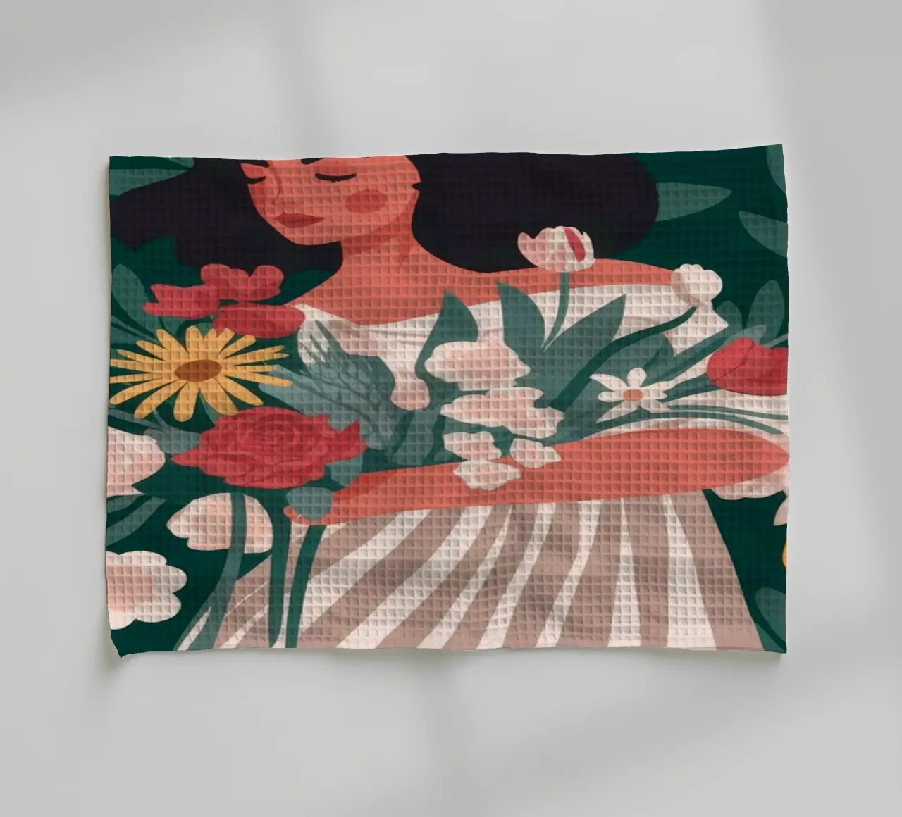 Floral Embrace Harmony tea towel by Color Oblivion