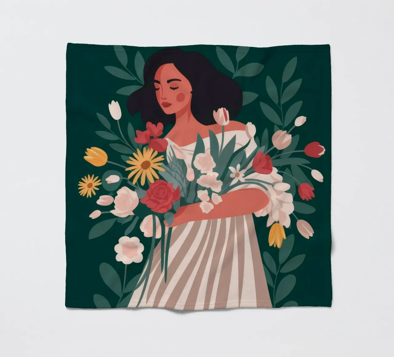 Floral Embrace Harmony fleece blanket by Color Oblivion