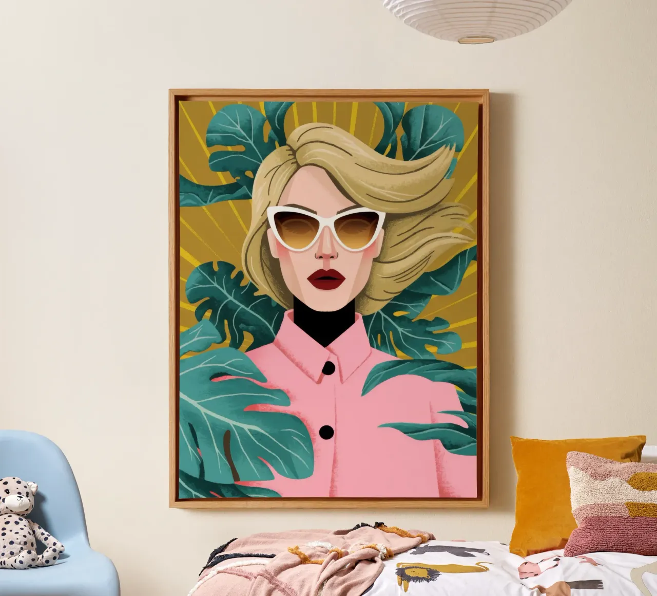 Blonde, rustige schoonheid canvas met Baklijst van Color Oblivion