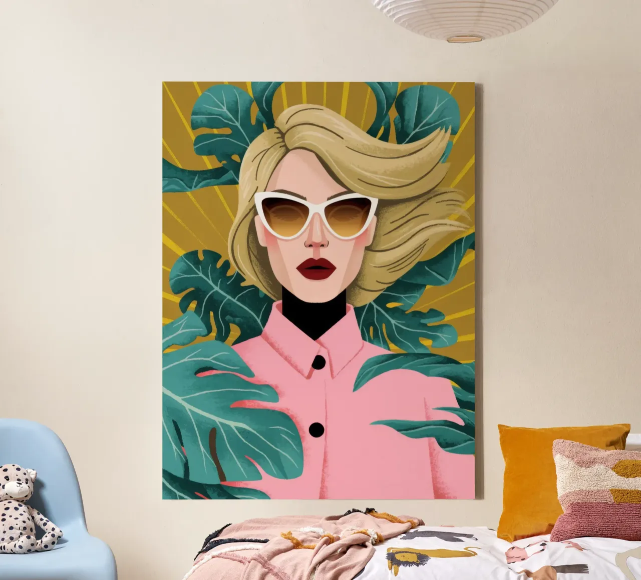 Blonde, rustige schoonheid canvas met Baklijst van Color Oblivion
