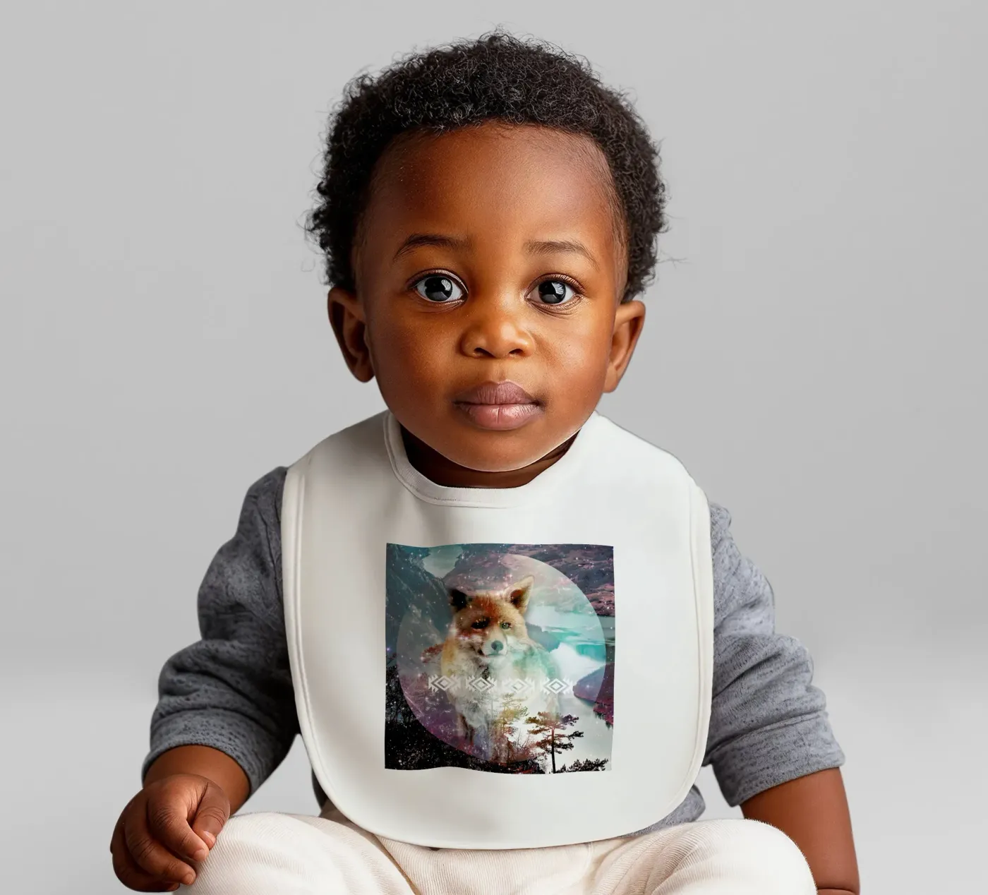 Fox baby bib by Kris Tate
