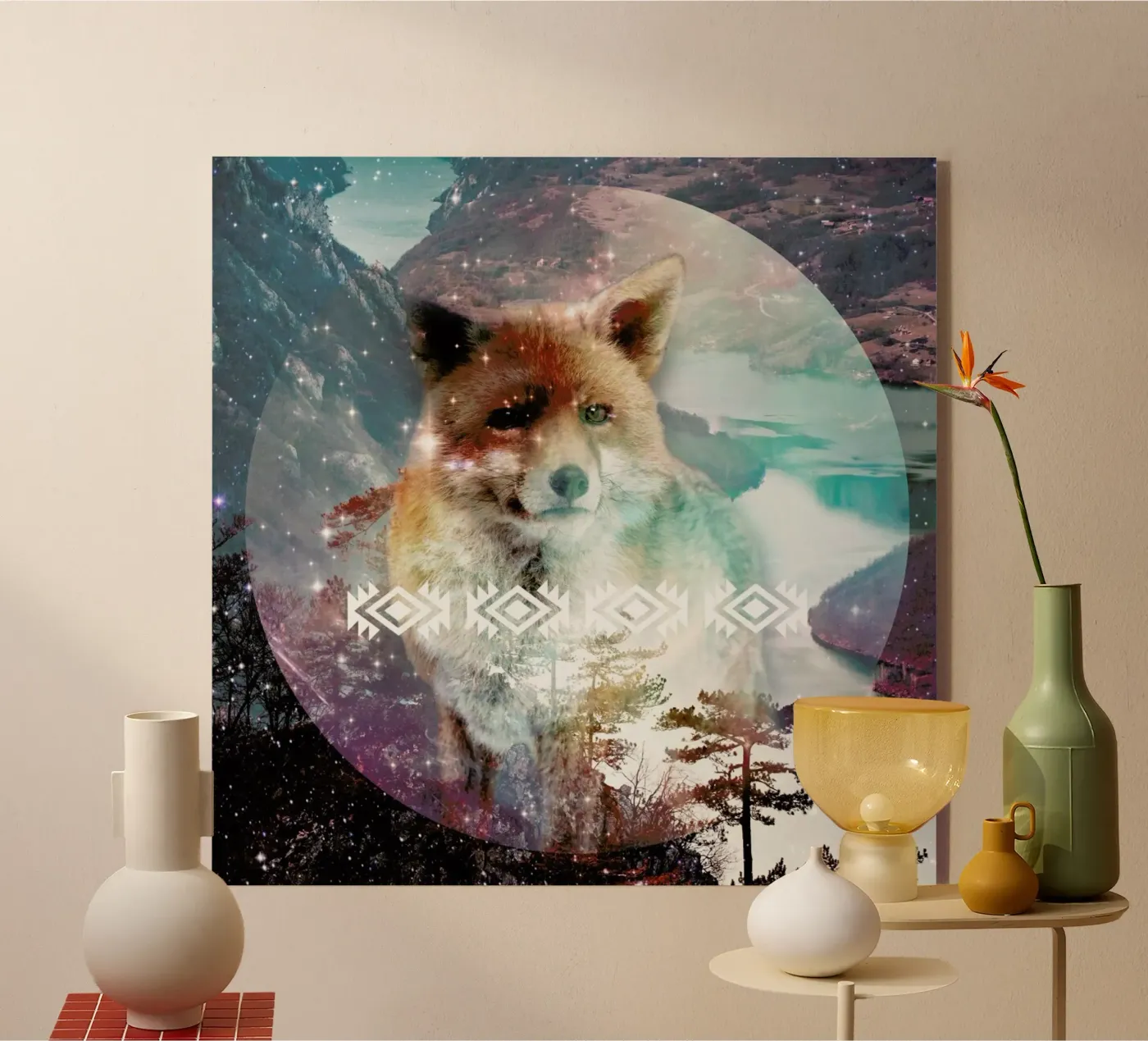 Fox acrylic glass by Kris Tate