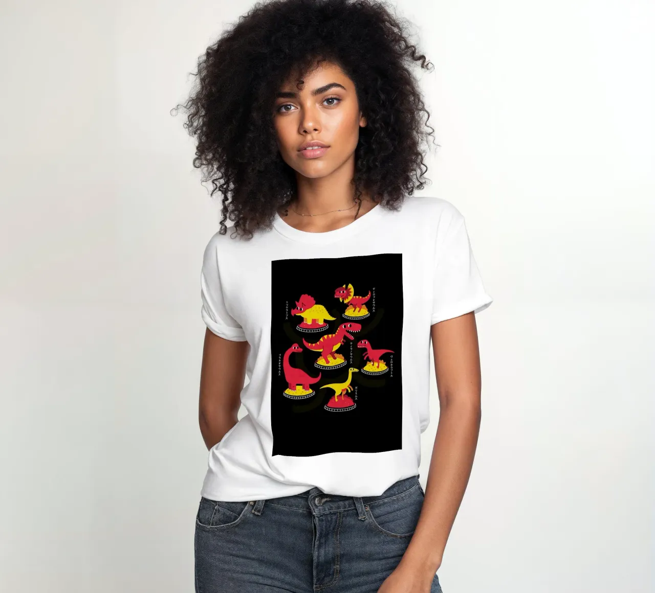 Jurassic Trail women's fitted t-shirt by DinoMike