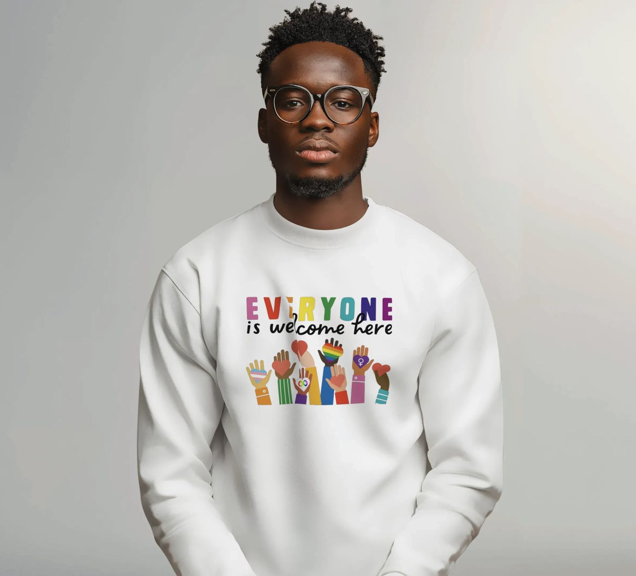 Tout le monde est le bienvenu ici V11 sweat de heatherloulin