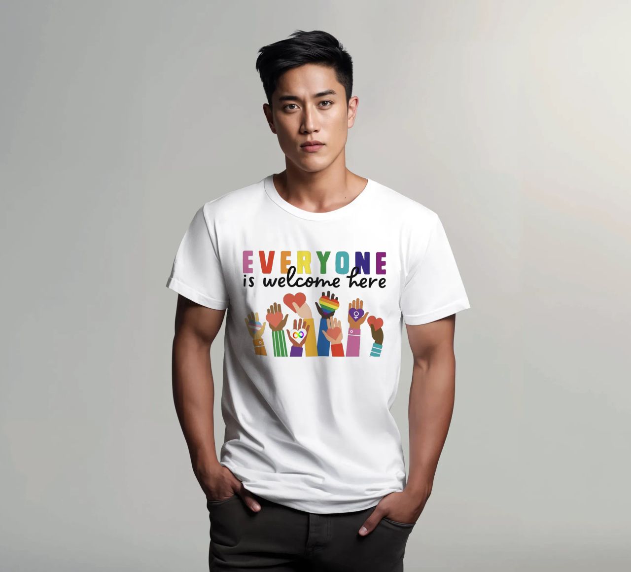 Tout le monde est le bienvenu ici V11 t-shirt de heatherloulin