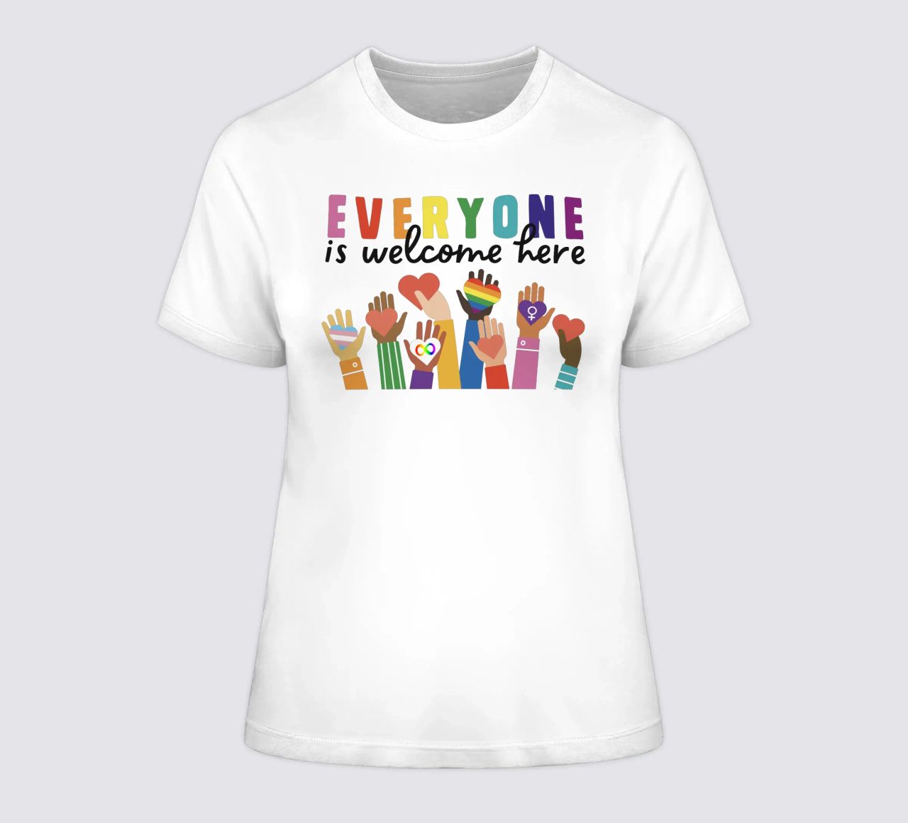 Tout le monde est le bienvenu ici V11 t-shirt ajusté pour femmes de heatherloulin
