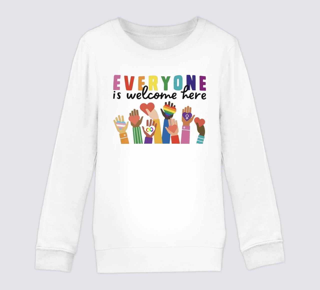 Tout le monde est le bienvenu ici V11 sweat enfant de heatherloulin