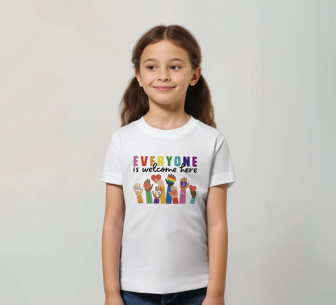 Tout le monde est le bienvenu ici V11 t-shirt enfant de heatherloulin