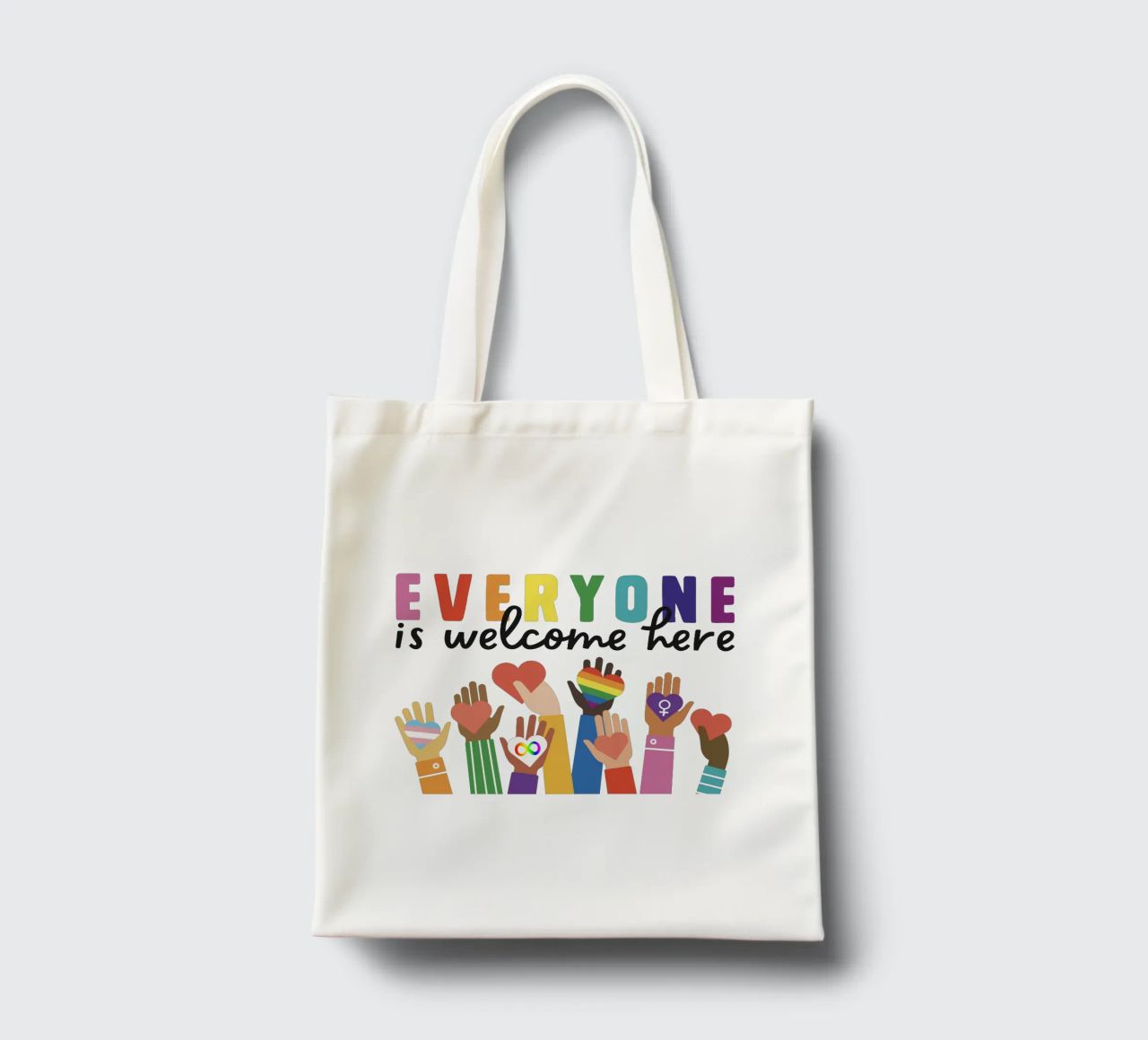 Tout le monde est le bienvenu ici V11 tote bag de heatherloulin