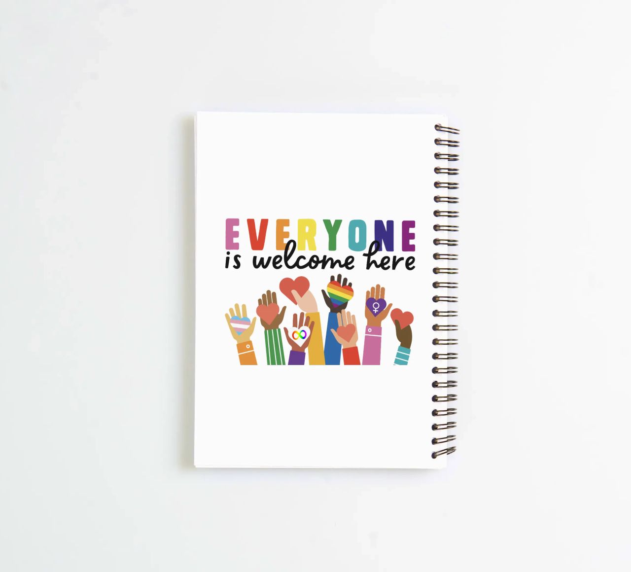 Tout le monde est le bienvenu ici V11 carnet à spirale de heatherloulin