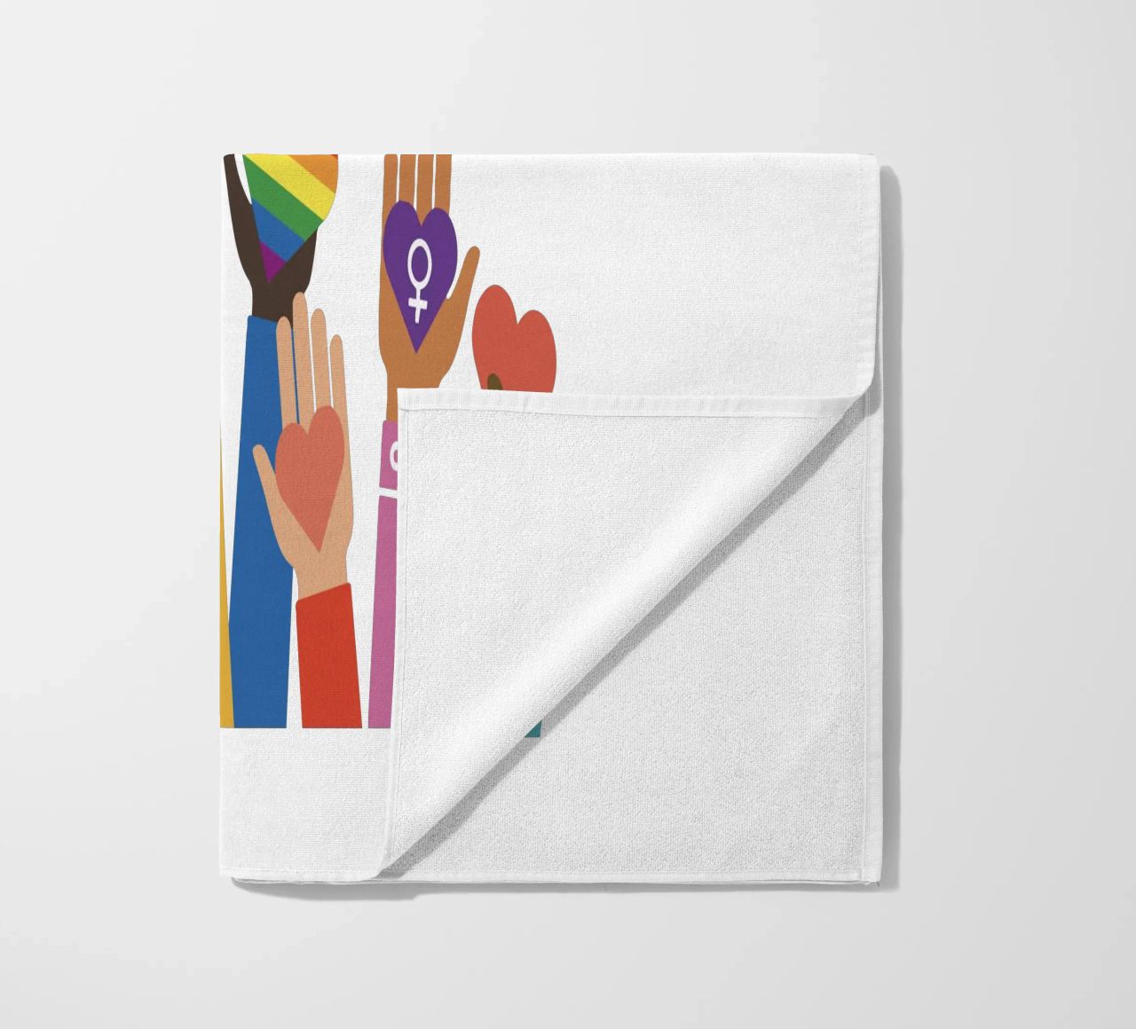 Tout le monde est le bienvenu ici V11 serviette de plage de heatherloulin