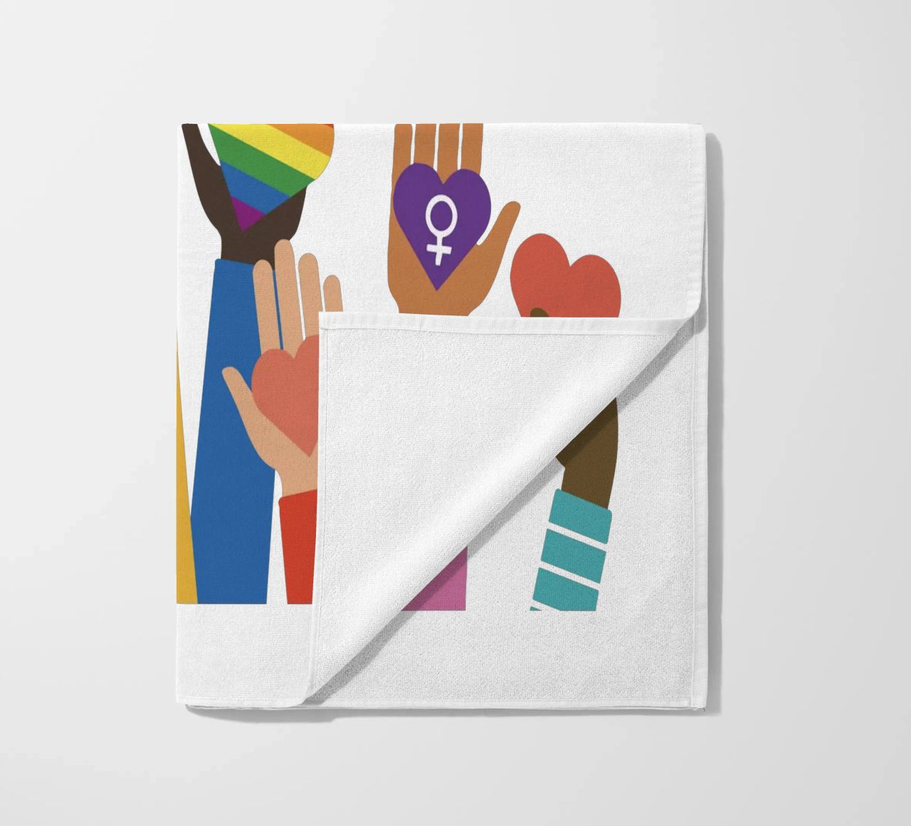 Tout le monde est le bienvenu ici V11 serviette de plage de heatherloulin