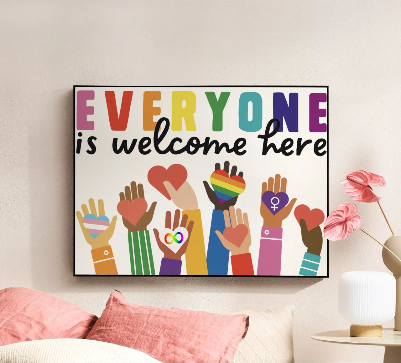 Tout le monde est le bienvenu ici V11 plexiglas de heatherloulin