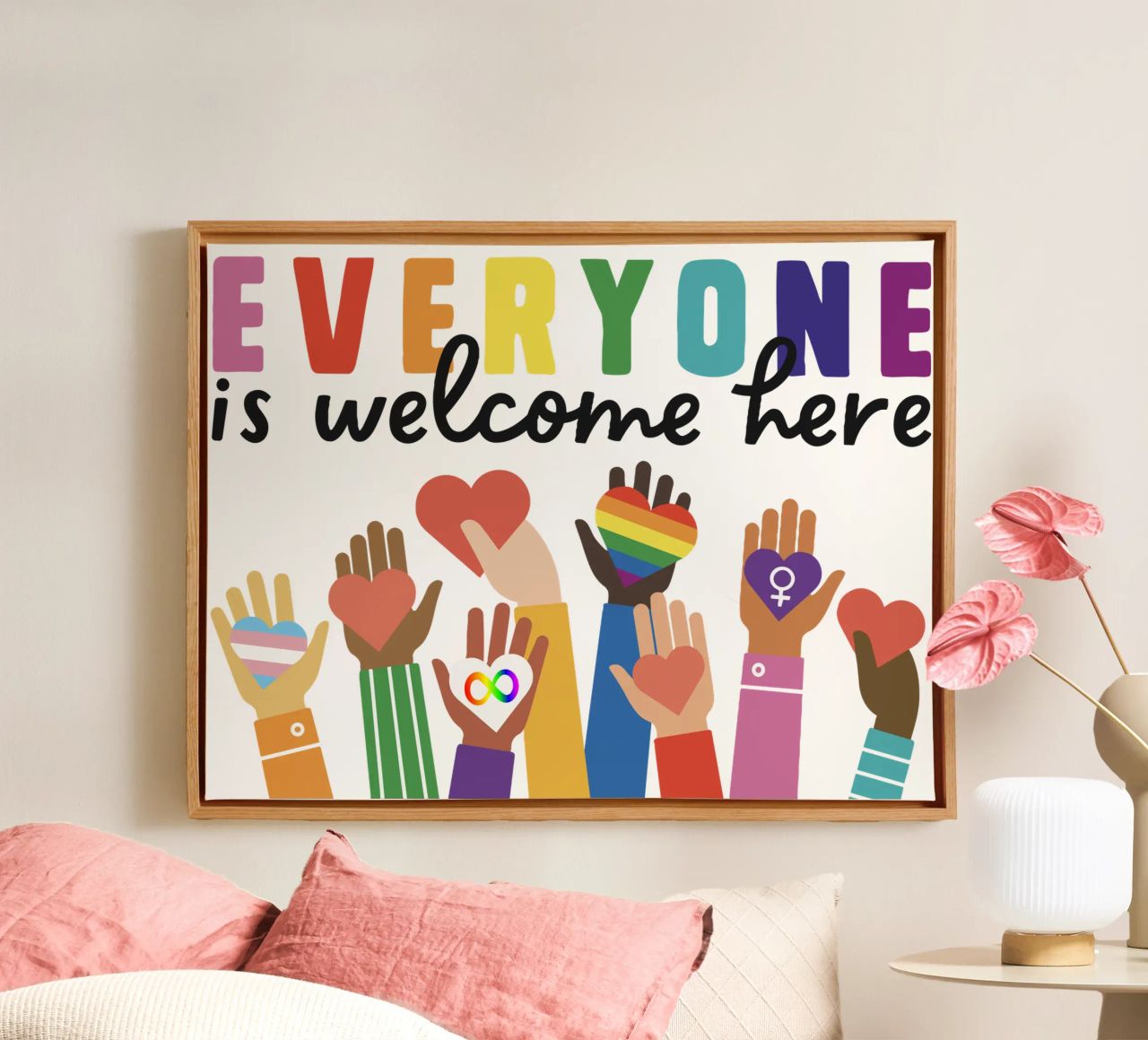 Tout le monde est le bienvenu ici V11 toile de heatherloulin