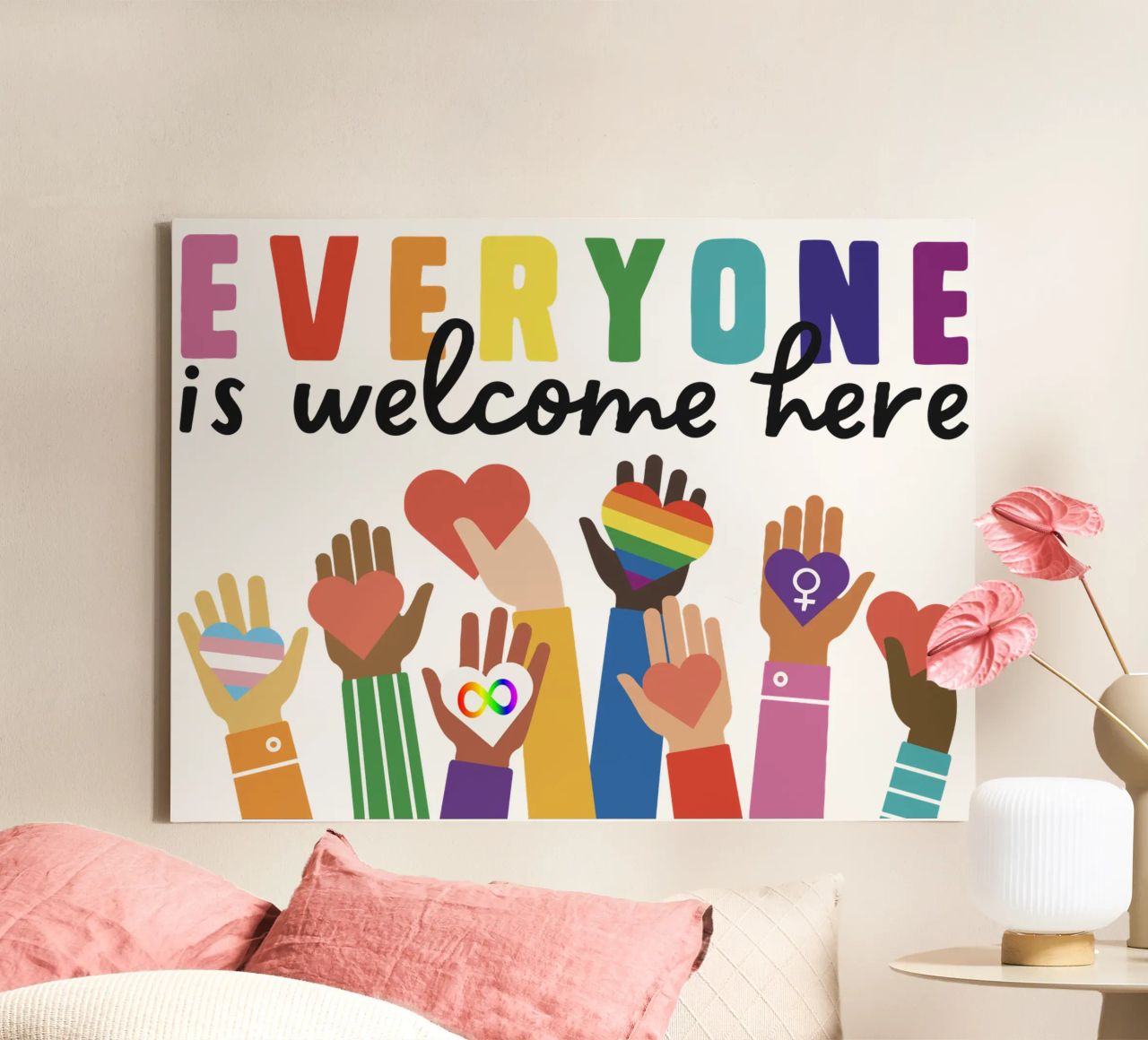 Tout le monde est le bienvenu ici V11 toile de heatherloulin