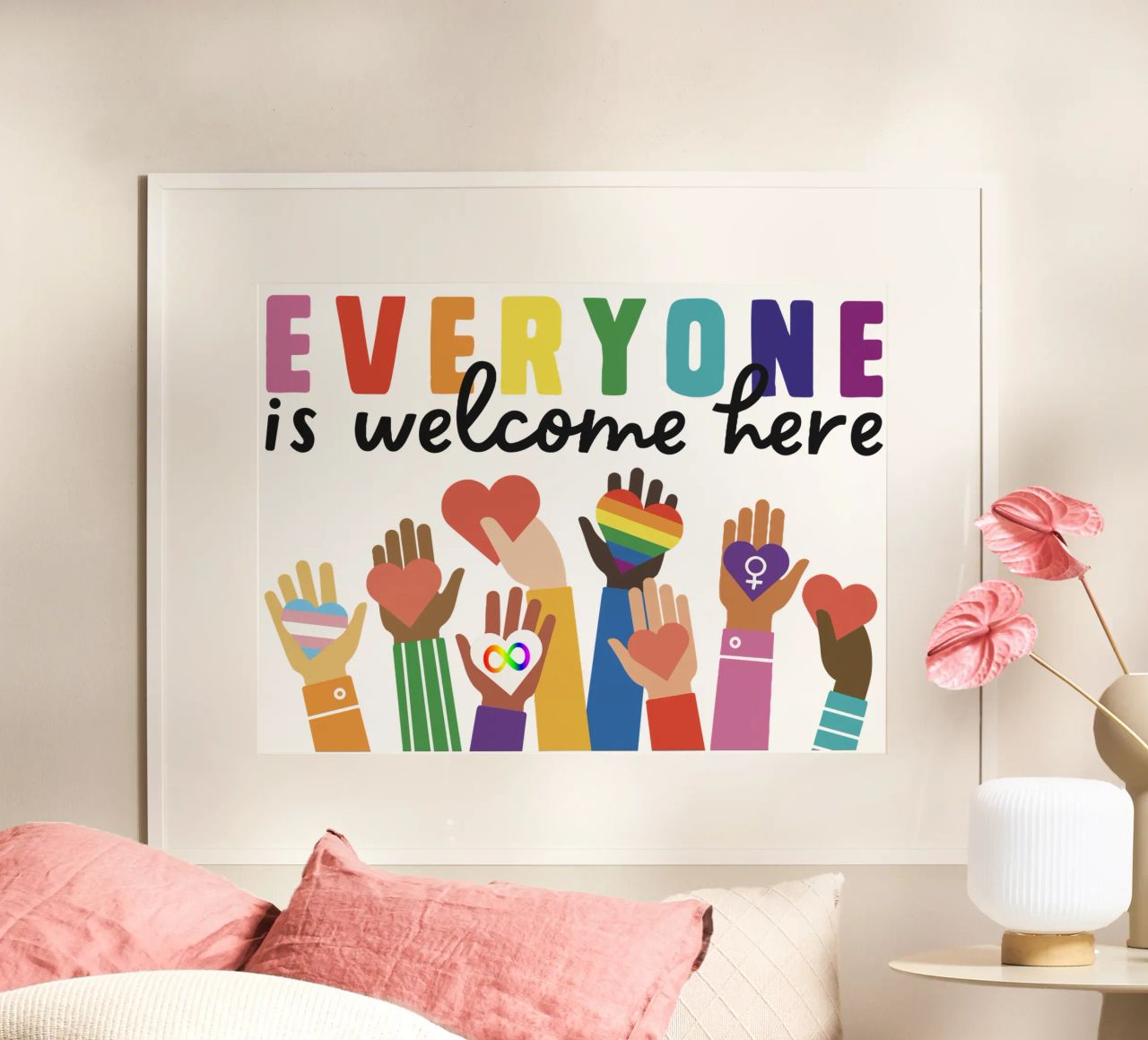 Tout le monde est le bienvenu ici V11 poster de heatherloulin